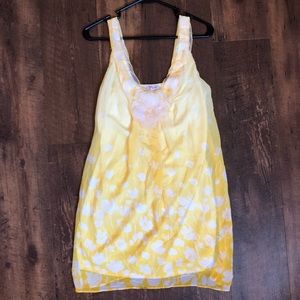 Yellow floral print dress
